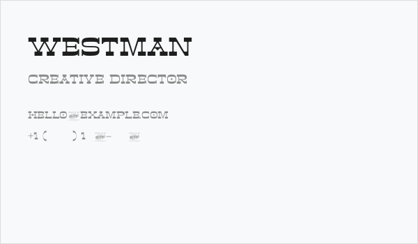 Westman Business Card