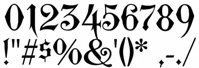 WestminsterGotisch Font OTHER CHARS