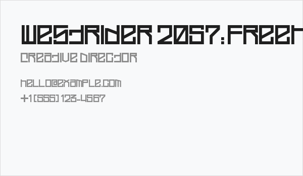 Westrider 2057:FreehandProfit Business Card