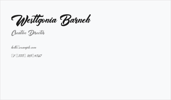 Westtgonia Barneh Business Card