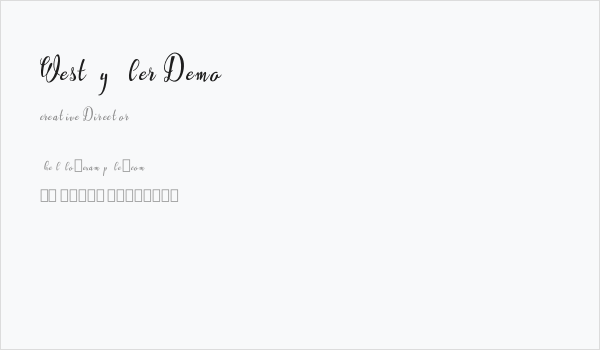 Westyler Demo Business Card