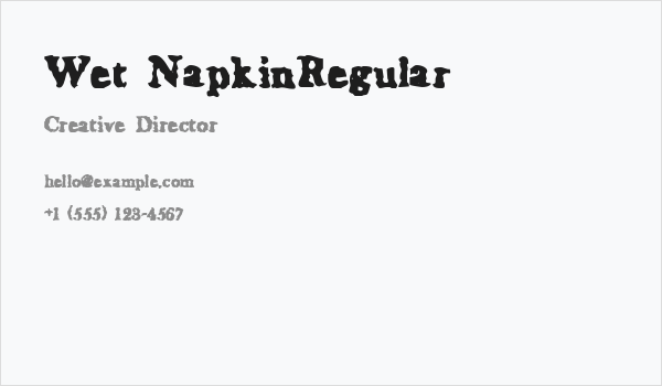 Wet NapkinRegular Business Card