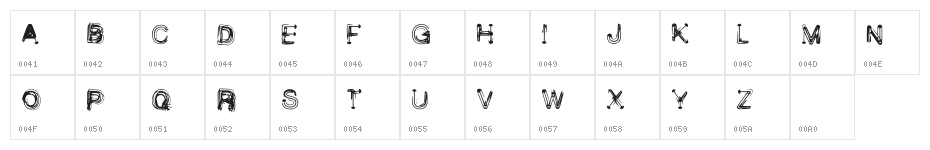 Wetbrush_demo Regular Character Map