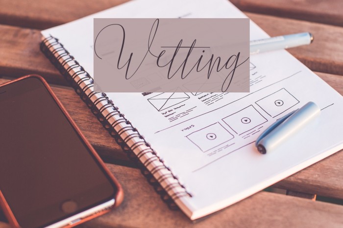 Wetting Font examples