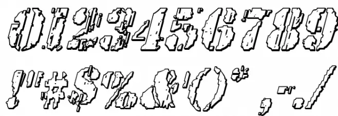 Wetworks 3D Italic Font OTHER CHARS