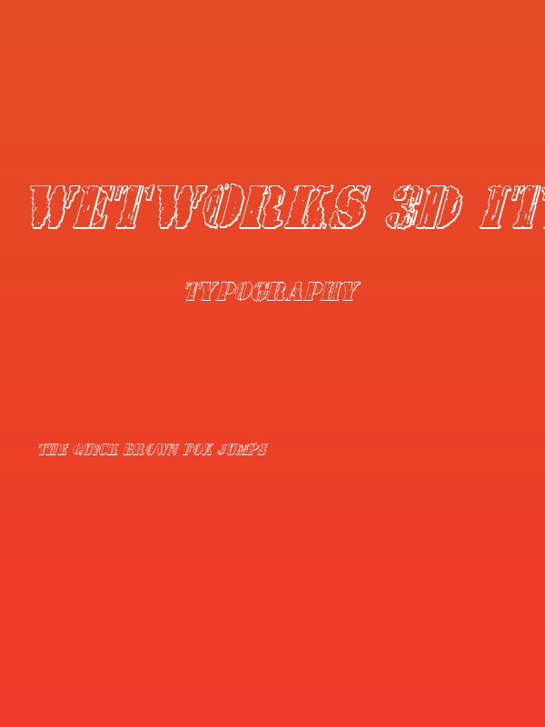 Wetworks 3D Italic Poster