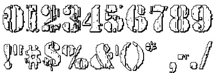 Wetworks 3D Regular Font OTHER CHARS