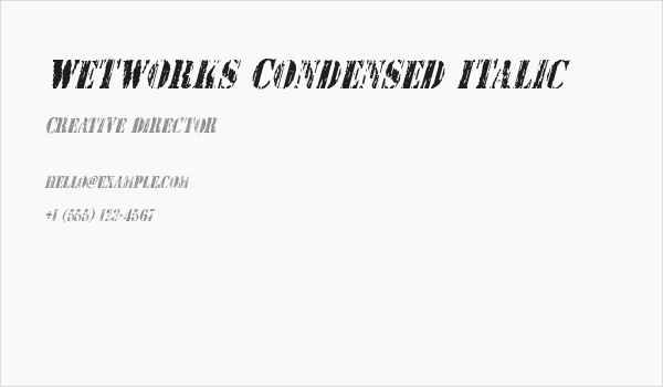 Wetworks Condensed Italic Business Card