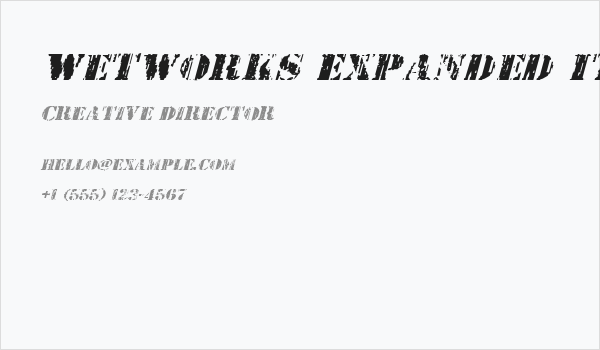 Wetworks Expanded Italic Business Card