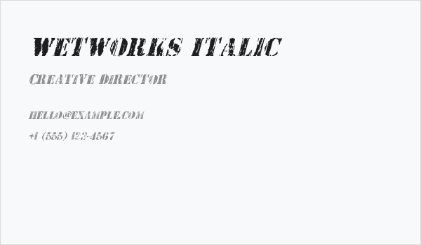 Wetworks Italic Business Card