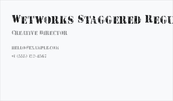 Wetworks Staggered Regular Business Card