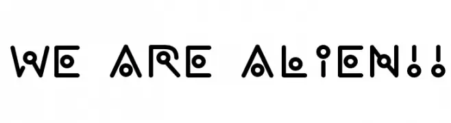we are alien!!  Frei Schriftart Herunterladen