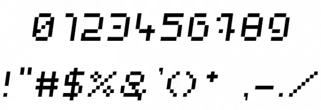 webpixelbitmap-Italic Font OTHER CHARS