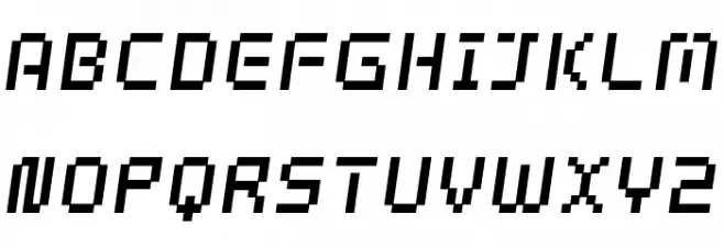 webpixelbitmap-MediumItalic फ़ॉन्ट अपरकेस