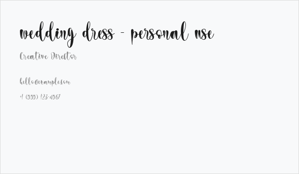 wedding dress - personal use Business Card
