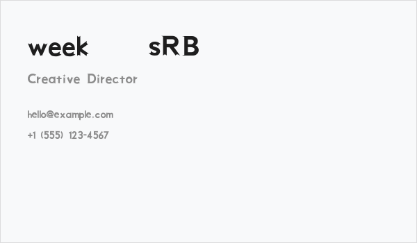 week [sRB] Business Card