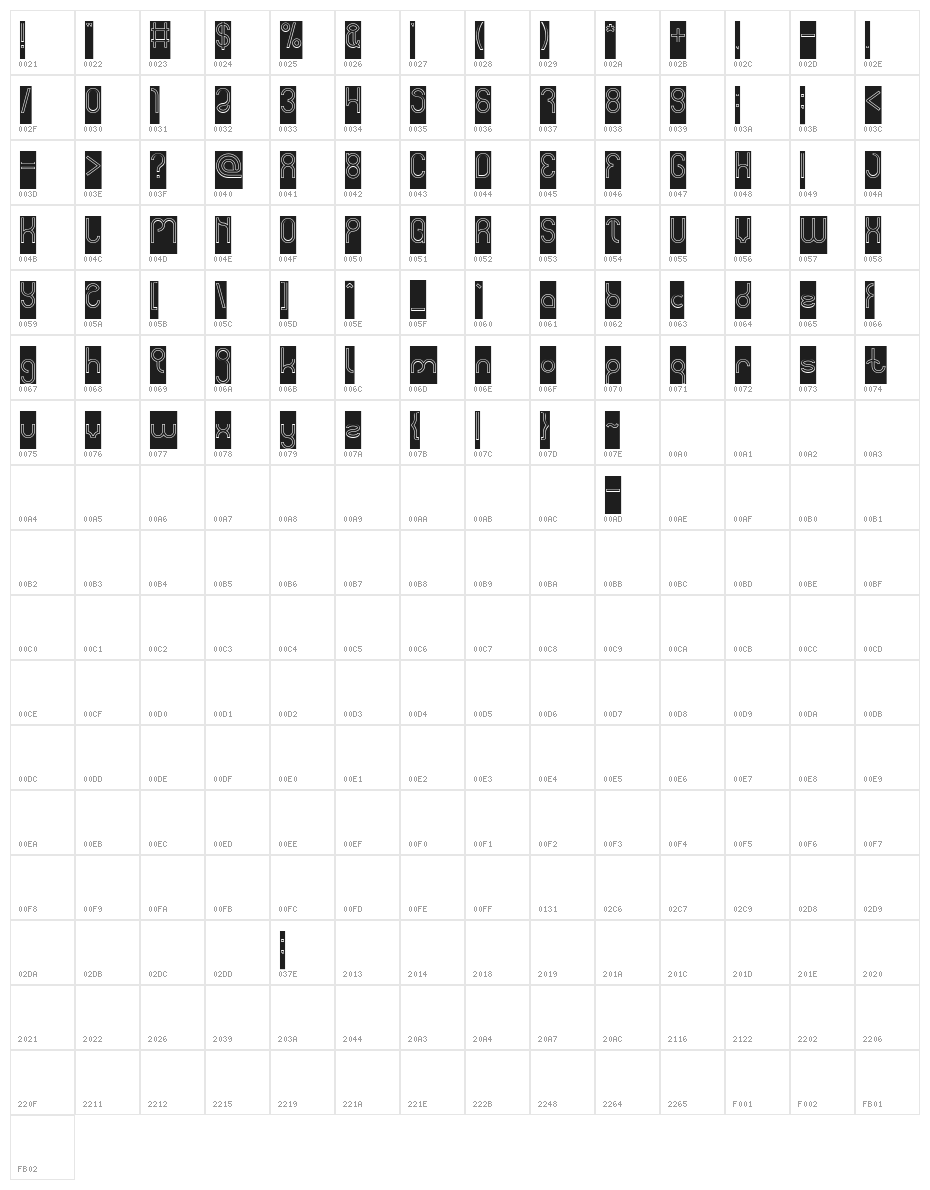 weknow-Hollow-Inverse Character Map