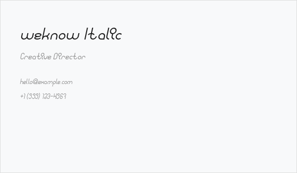 weknow Italic Business Card