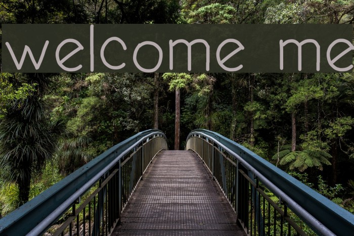 welcome me Font examples