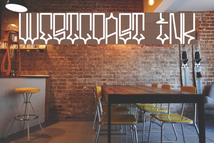 westcoast ink Font examples