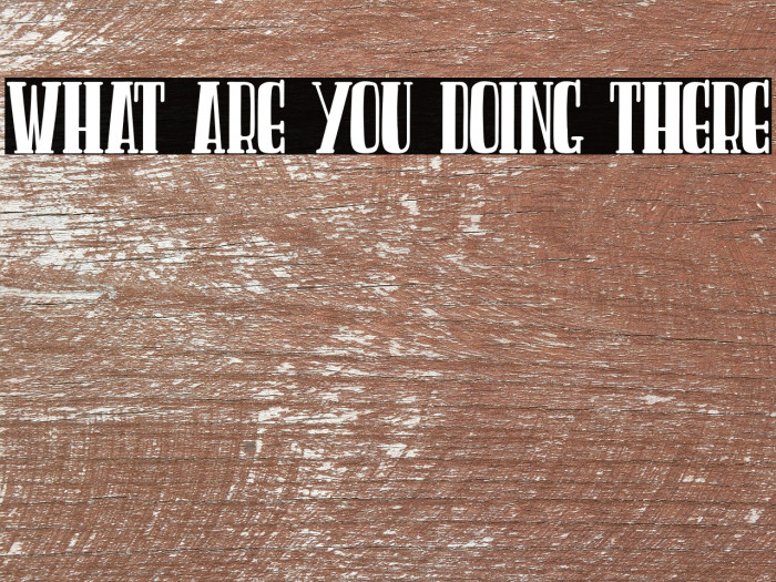 WHAT ARE YOU DOING THERE Example 2