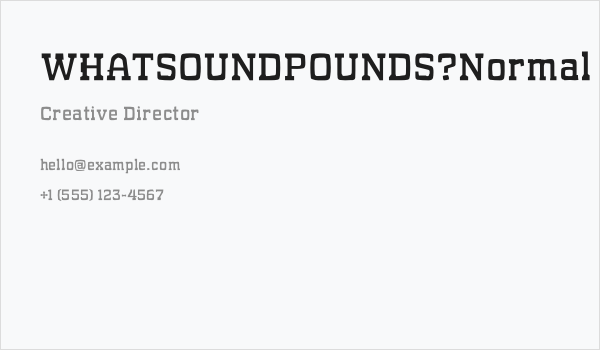 WHATSOUNDPOUNDS?Normal Business Card