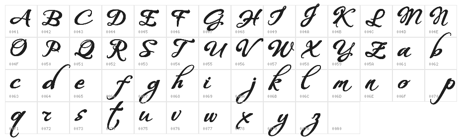 WHISPERS CALLIGRAPHY_DEMO_essential_BOLD Character Map