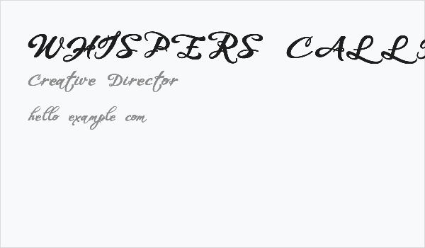 WHISPERS CALLIGRAPHY_DEMO_sinuous_BOLD Business Card