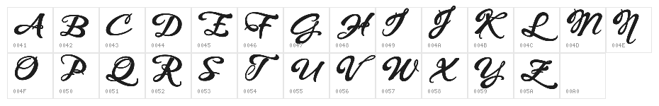 WHISPERS CALLIGRAPHY_DEMO_sinuous_BOLD Character Map