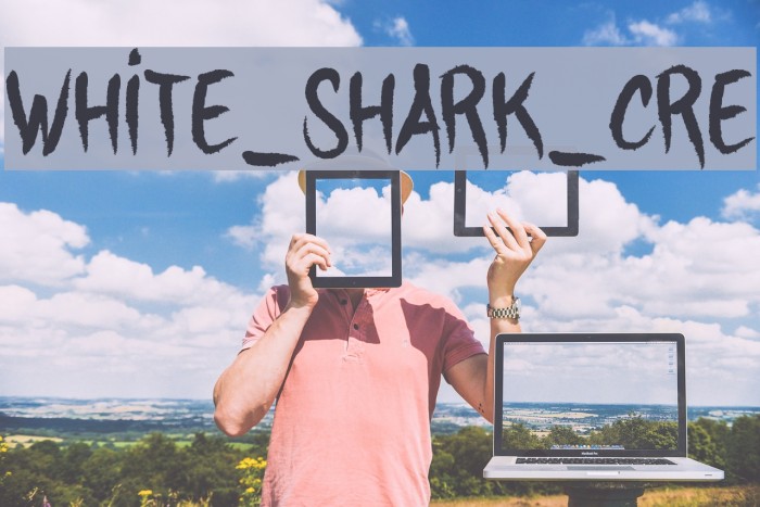 WHITE_SHARK_CRE Font examples