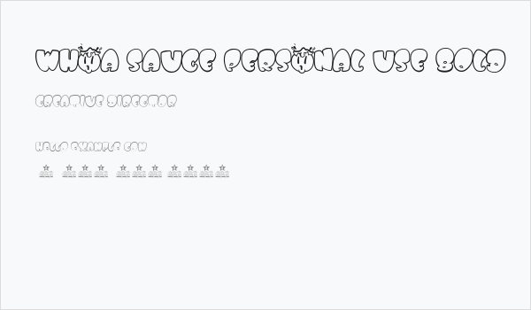 WHOA SAUCE PERSONAL USE Bold Business Card