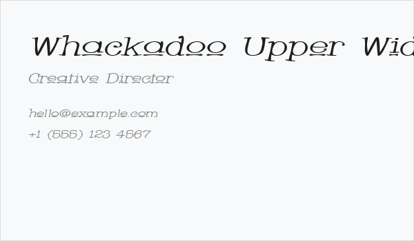 Whackadoo Upper Wide Italic Business Card
