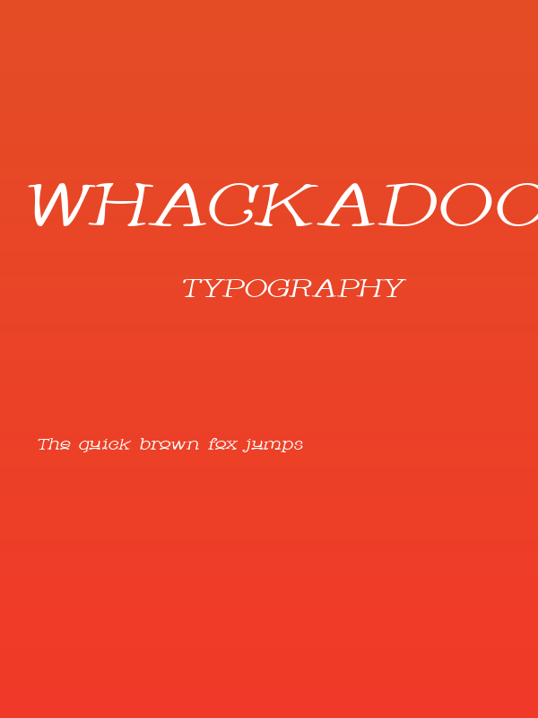 Whackadoo Upper Wide Italic Poster