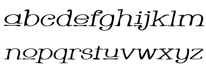 Whackadoo Upper Wide Italic Font LOWERCASE