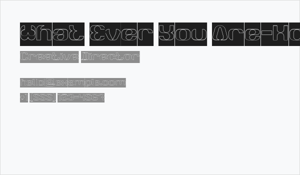 What Ever You Are-Hollow-Invers Business Card