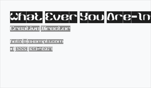 What Ever You Are-Inverse Business Card