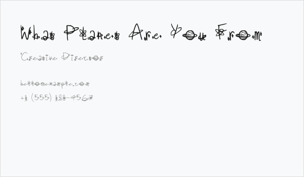 What Planet Are You From Business Card