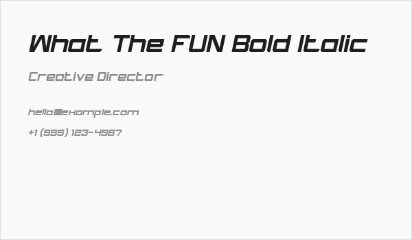 What The FUN Bold Italic Business Card