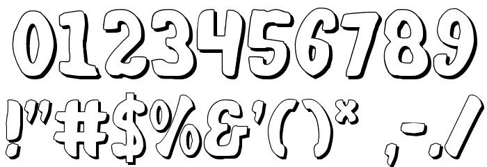 Whatafont Shadow Font OTHER CHARS