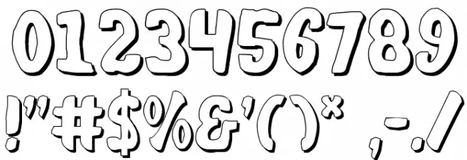 Whatafont Shadow フォント その他の文字