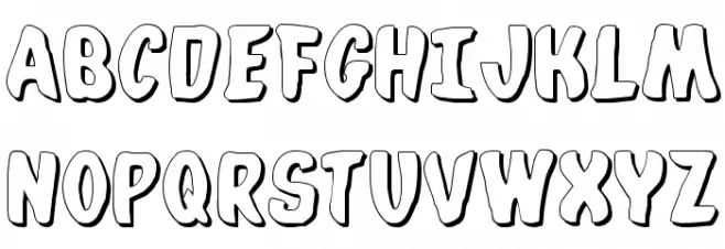Whatafont Shadow Schriftart Groß