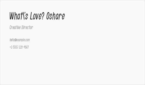 What's Love? Oshare Business Card