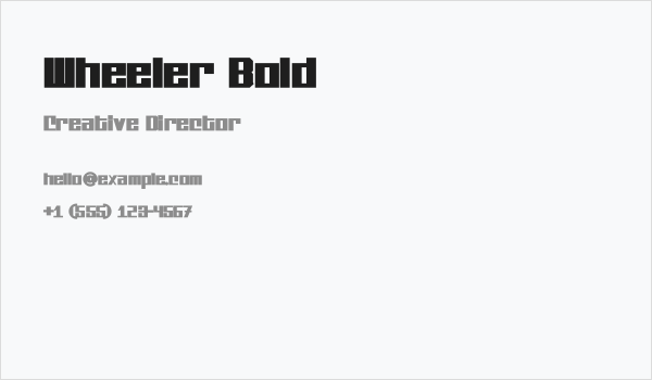 Wheeler Bold Business Card