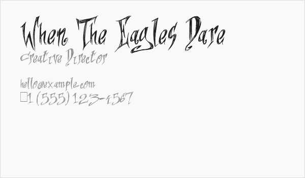 When The Eagles Dare Business Card