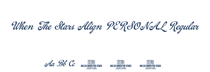 When The Stars Align PERSONAL Regular Font Preview