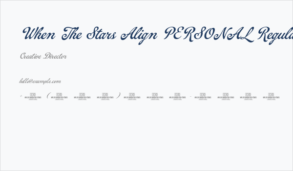 When The Stars Align PERSONAL Regular Business Card