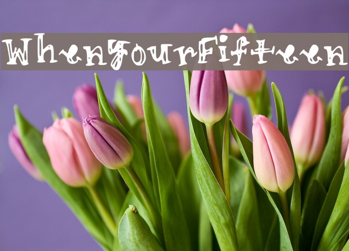 WhenYourFifteen Font examples