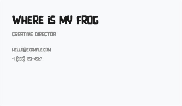 Where is my Frog Business Card
