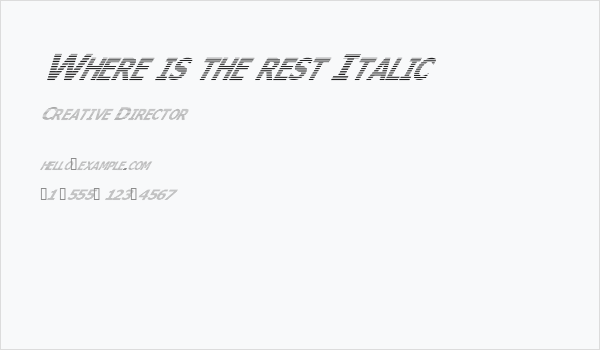Where is the rest Italic Business Card