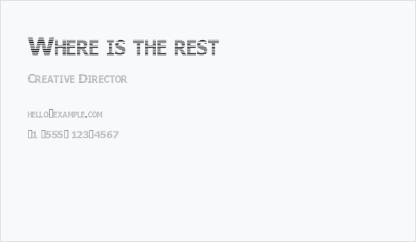 Where is the rest Business Card